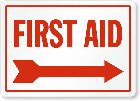 Arrow Right First Aid Aluminum Weatherproof  Sign p00709