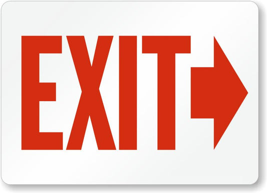 Arrow Right Exit Entrance Aluminum Weatherproof  Sign p00707
