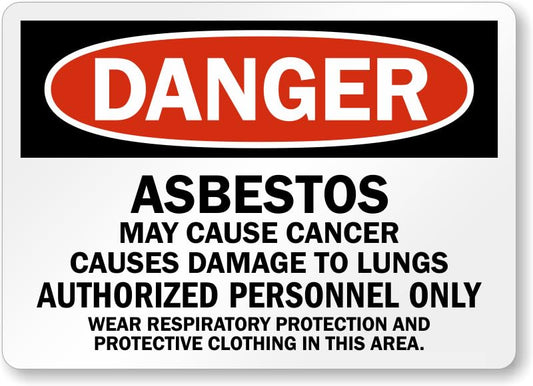 Asbestos Authorized Personnel Only Osha Danger Aluminum Weatherproof  Sign p00714