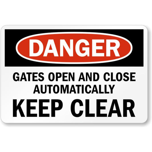 Automatic Gates Keep Clear Aluminum Weatherproof Sign p1004