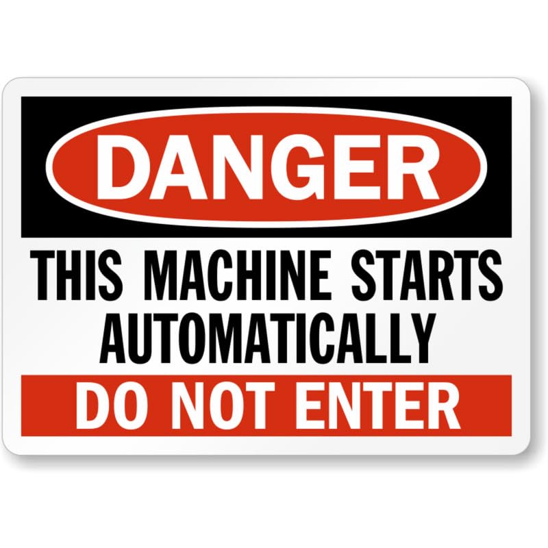 Automatic Machine Danger Aluminum Weatherproof Sign p1021