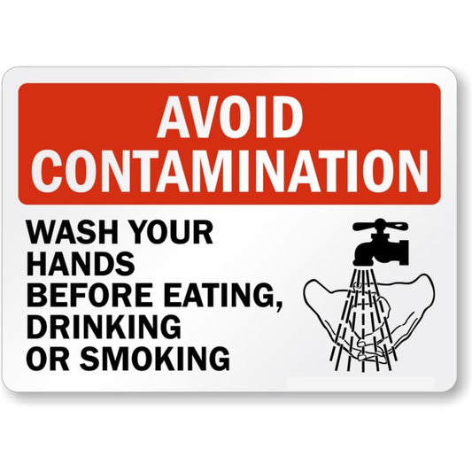 Avoid Contamination Wash Hands Aluminum Weatherproof Sign p1042