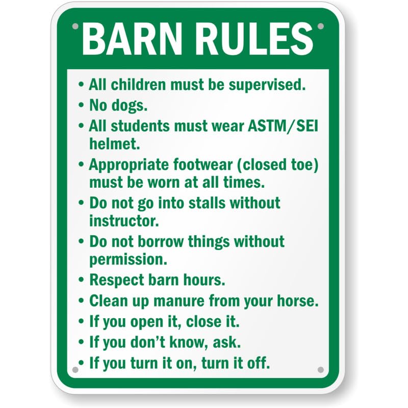Barn Rules Campground Aluminum Weatherproof Sign p1077