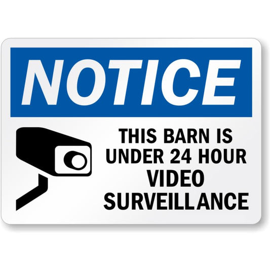Barn Is Under Video Surveillance Aluminum Weatherproof Sign p1076