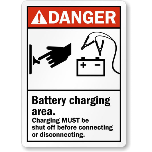 Battery Charging Area Danger Aluminum Weatherproof Sign p1096