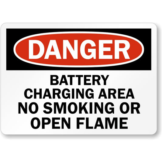 Battery Charging Danger Aluminum Weatherproof Sign p1105