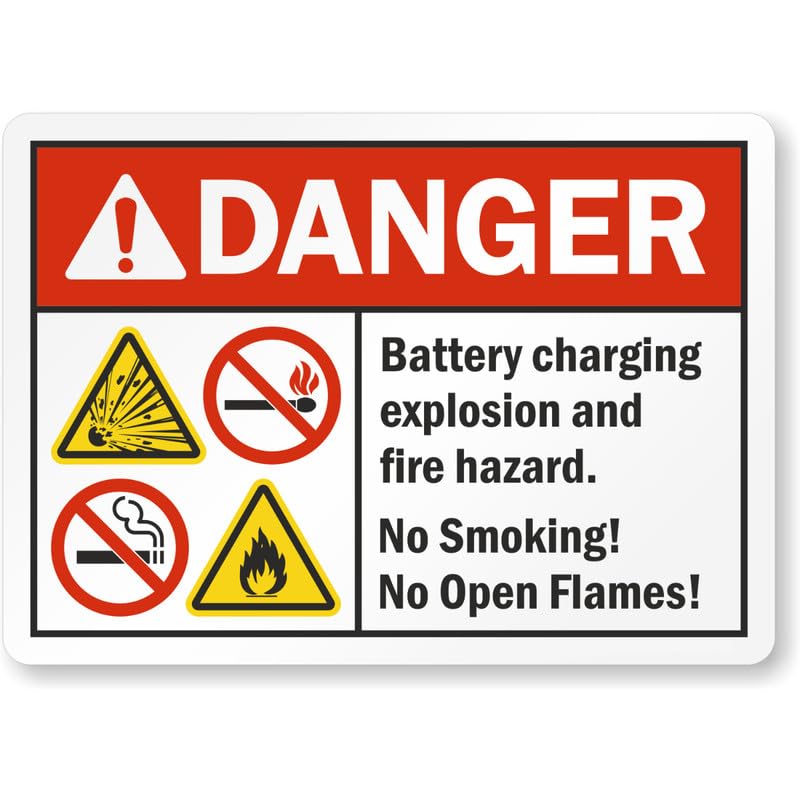 Battery Charging Explosion Hazard Ansi Danger Aluminum Weatherproof Sign p1111