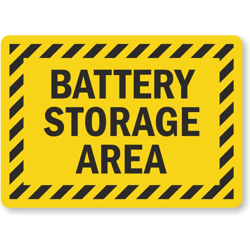 Battery Storage Area Battery Charging Area Aluminum Weatherproof Sign p1122