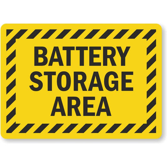 Battery Storage Area Battery Charging Area Aluminum Weatherproof Sign p1122