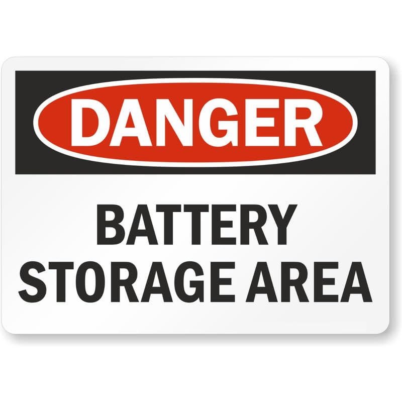 Battery Storage Area Osha Danger Aluminum Weatherproof Sign p1126