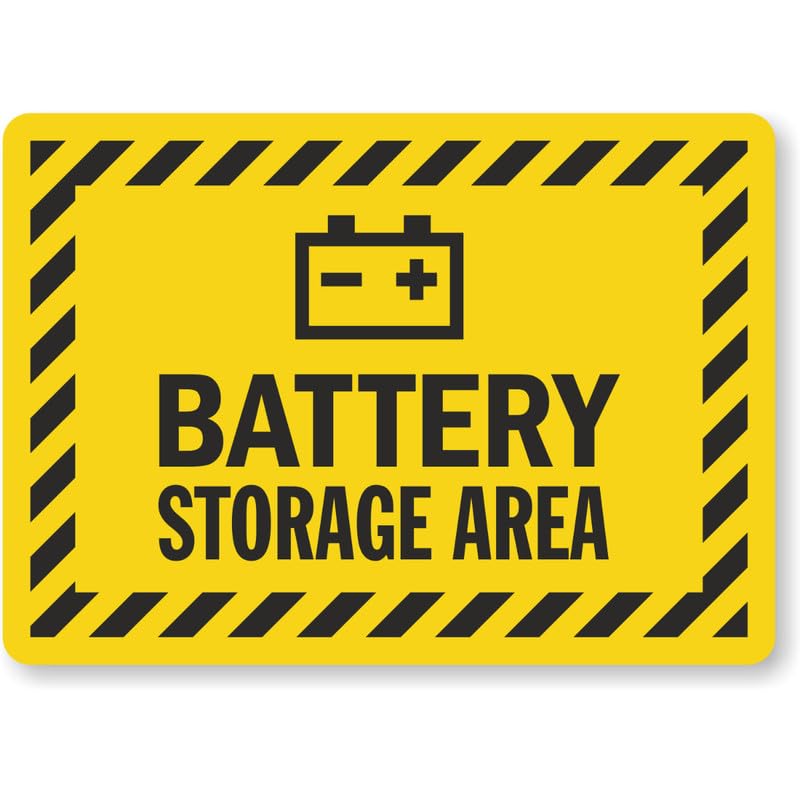 Battery Storage Area Battery Charging Area Aluminum Weatherproof Sign p1123