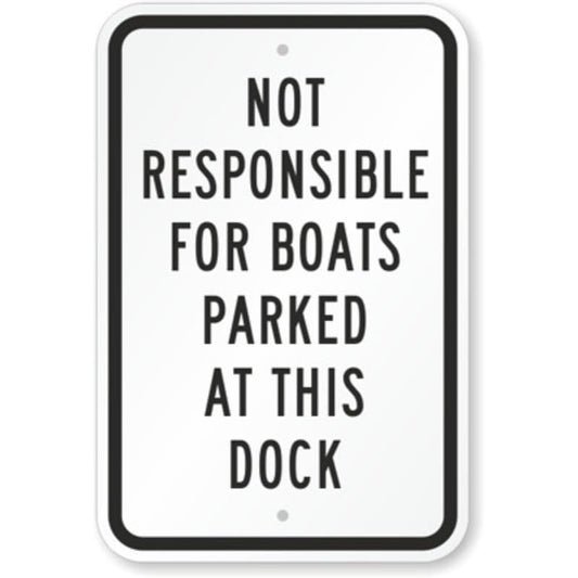 Boats Parked Dock Aluminum Weatherproof Sign p1157