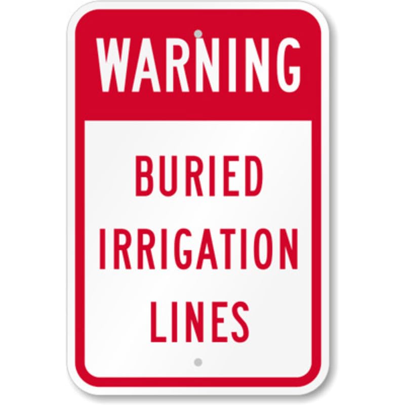 Buried Irrigation Lines Aluminum Weatherproof Sign p1195