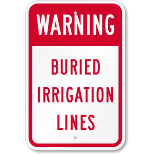 Buried Irrigation Lines Aluminum Weatherproof Sign p1195