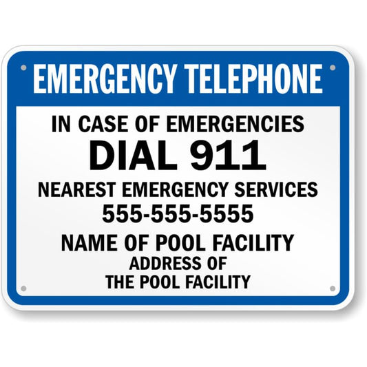 California Emergency Telephone Custom Aluminum Weatherproof Sign p1225
