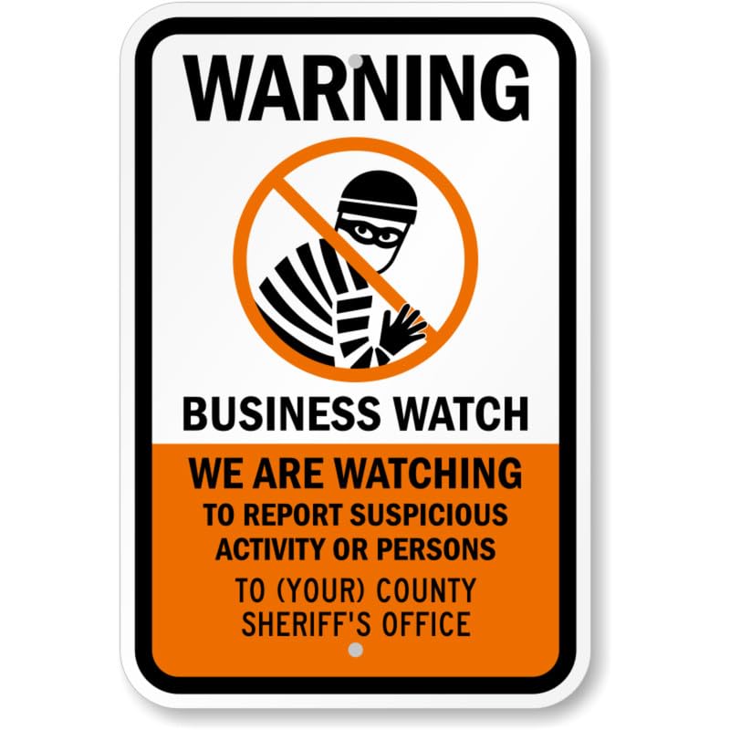 Business Crime Watch Aluminum Weatherproof Sign p1215