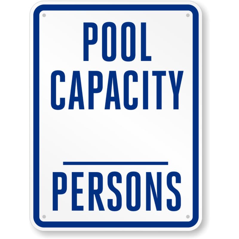 California Pool Capacity Aluminum Weatherproof Sign p1229