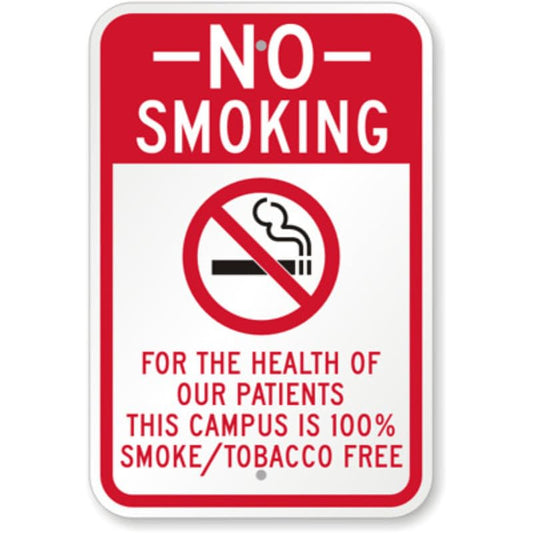 Campus Smoke Tobacco Free Aluminum Weatherproof Sign p1236