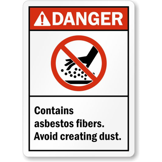Asbestos Fibers Ansi Danger Aluminum Weatherproof Sign p733