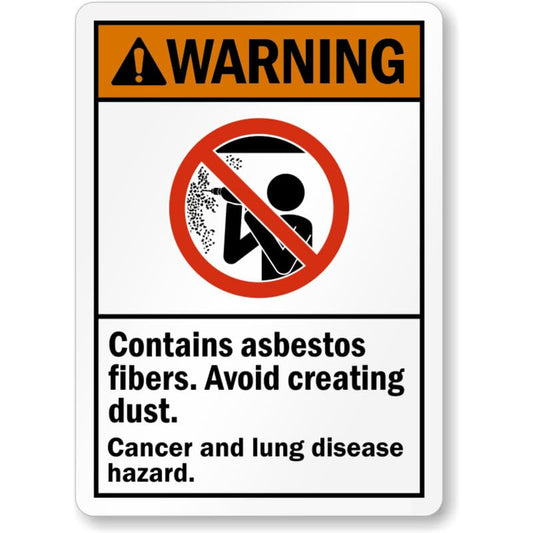 Asbestos Fibers Cancer Hazard Aluminum Weatherproof Sign p736