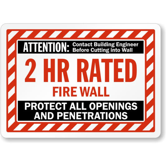 Attention Fire Wall Aluminum Weatherproof Sign p775