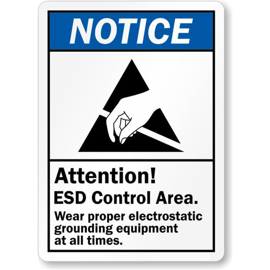Attention Esd Control Area Aluminum Weatherproof Sign p774