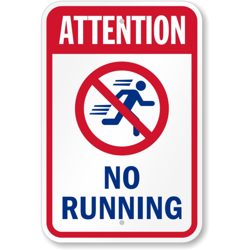 Attention No Running Pool Aluminum Weatherproof Sign p808