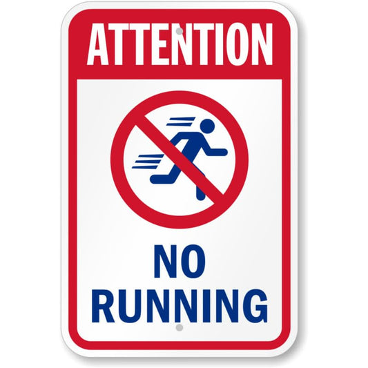 Attention No Running Pool Aluminum Weatherproof Sign p808