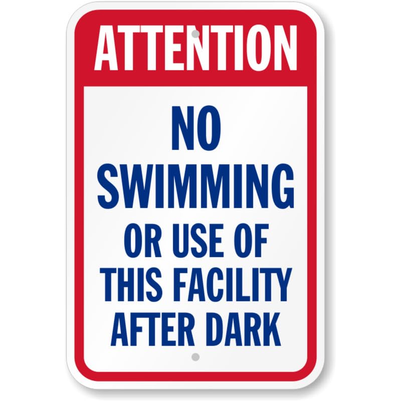 Attention No Swimming Aluminum Weatherproof Sign p816