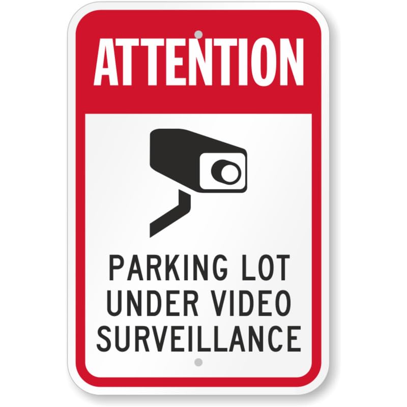 Attention Parking Lot Under Video Surveillance Aluminum Weatherproof Sign p827