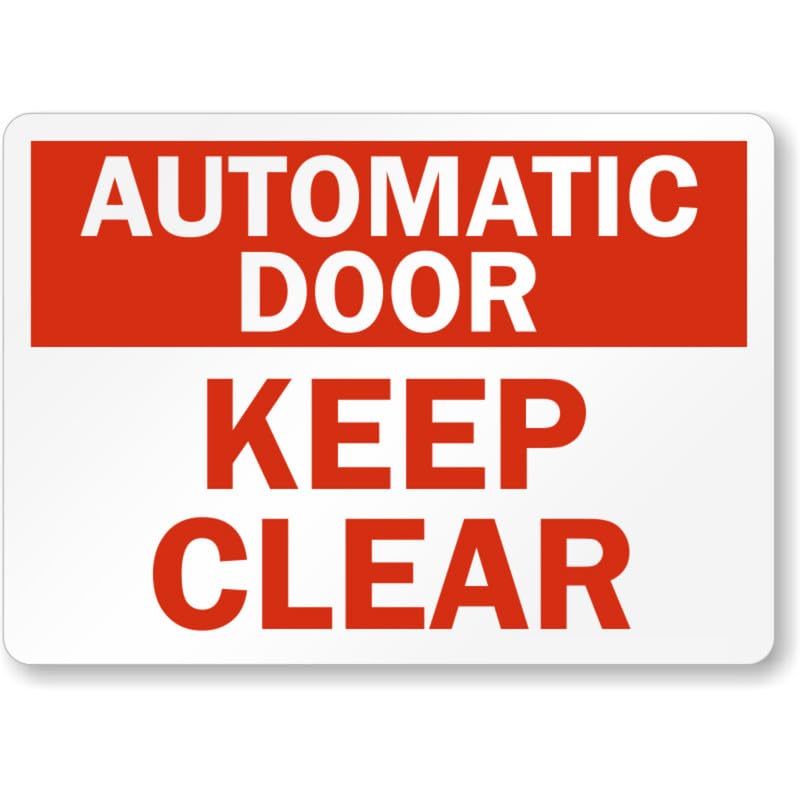 Automatic Clear Door Gate Aluminum Weatherproof Sign p974