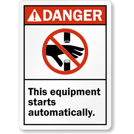 Automatic Equipment Ansi Aluminum Weatherproof Sign p978