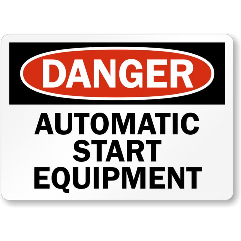Automatic Equipment Danger Aluminum Weatherproof Sign p986