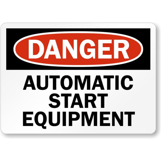 Automatic Equipment Danger Aluminum Weatherproof Sign p986
