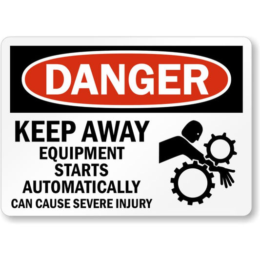 Automatic Equipment Danger Aluminum Weatherproof Sign p990