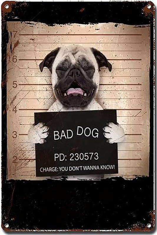 Bad Dog Aluminum Weatherproof Sign p1244