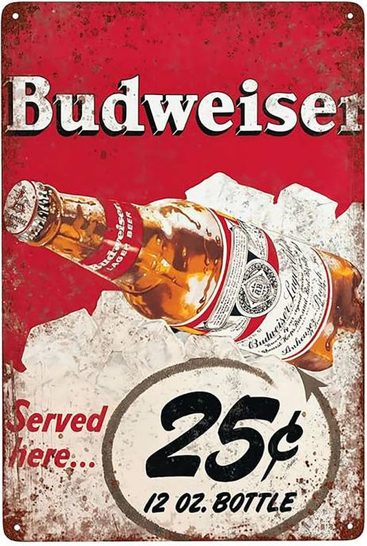 Budweiser Served Here Aluminum Weatherproof Sign p1252