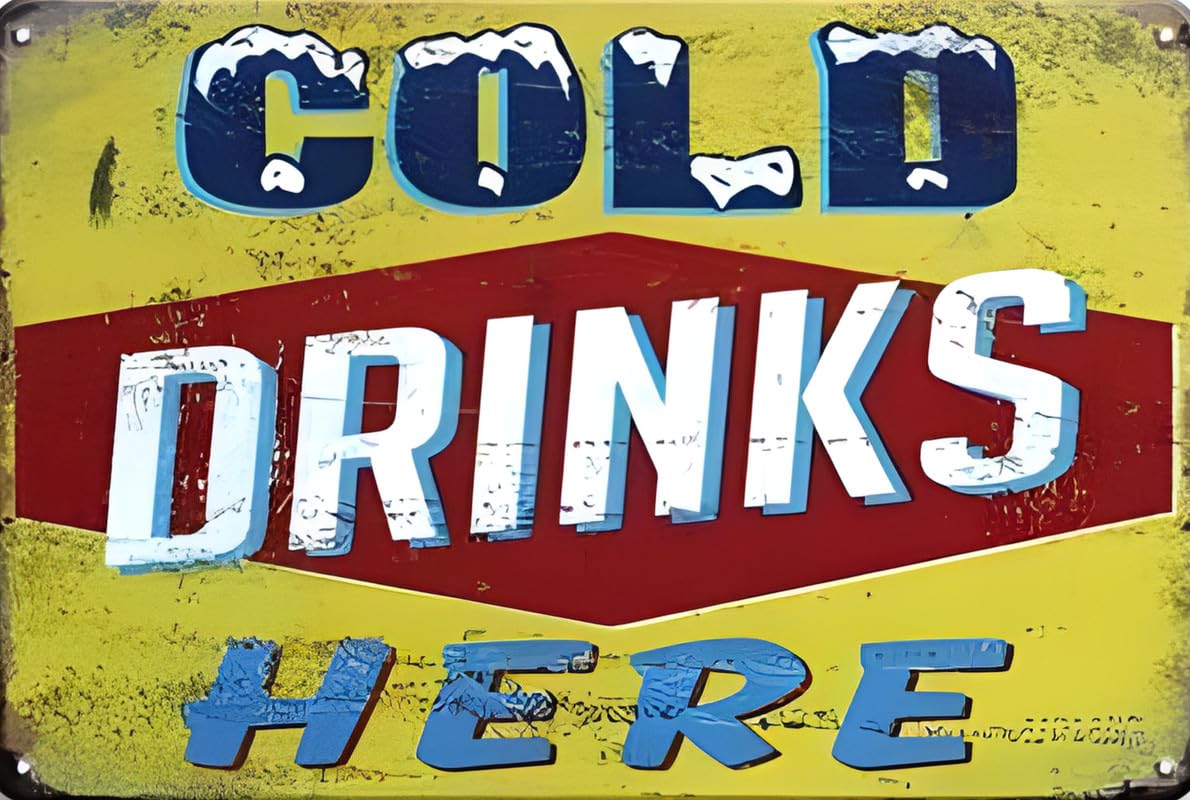 Cold Drinks Here v3 Aluminum Weatherproof Sign p1255