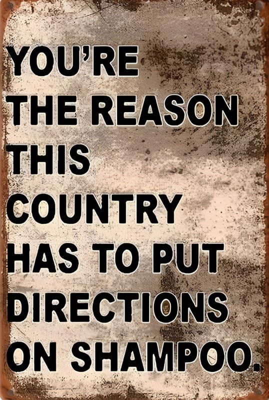 Directions On Shampoo Aluminum Weatherproof Sign p1260