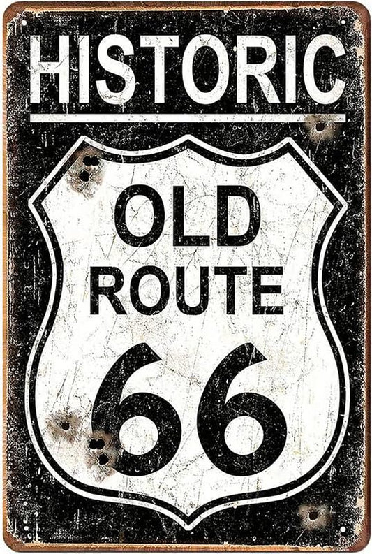Historic Old Route 66 Aluminum Weatherproof Sign p1270