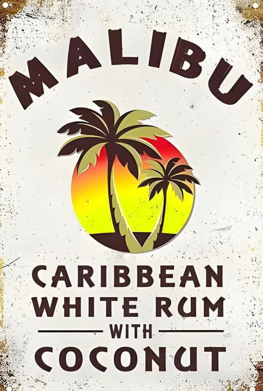Malibu Rum Aluminum Weatherproof Sign p1293
