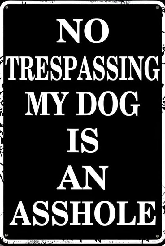 No Tresspassing Dog Aluminum Weatherproof Sign p1302