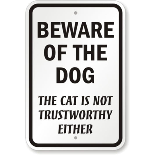 Beware Of Dog Aluminum Weatherproof  Sign