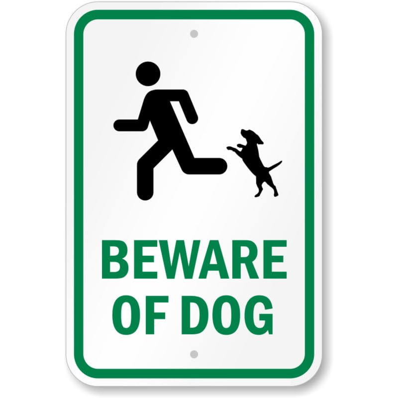 Beware Of Dog Aluminum Weatherproof  Sign