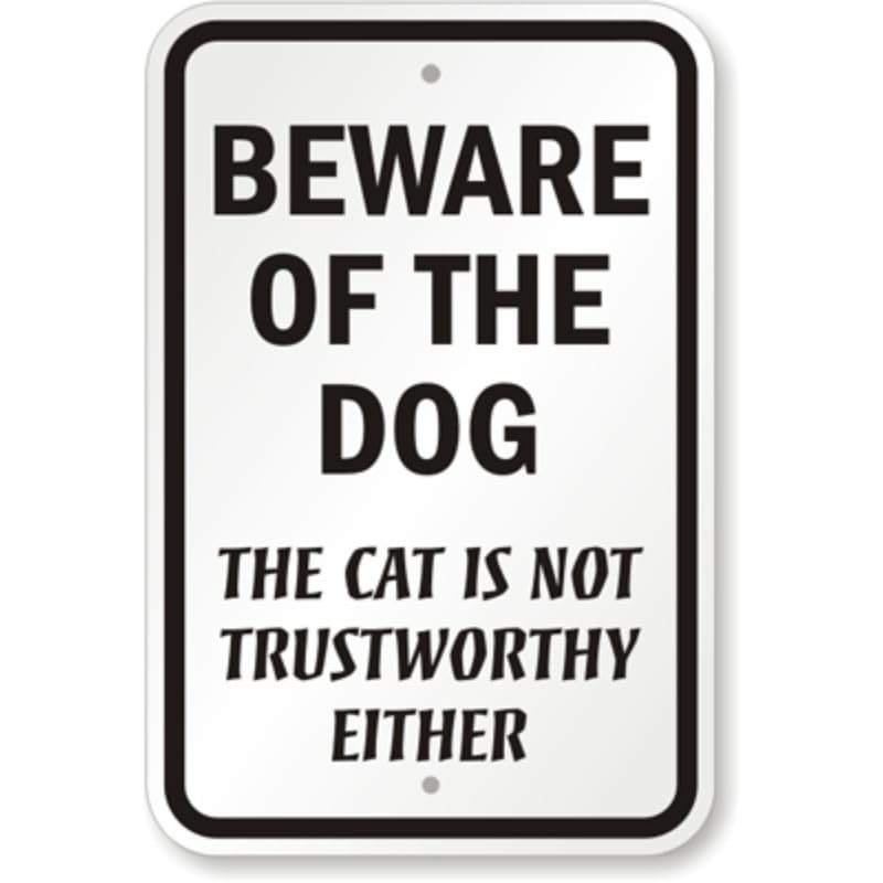 Beware Of Dog Aluminum Weatherproof  Sign