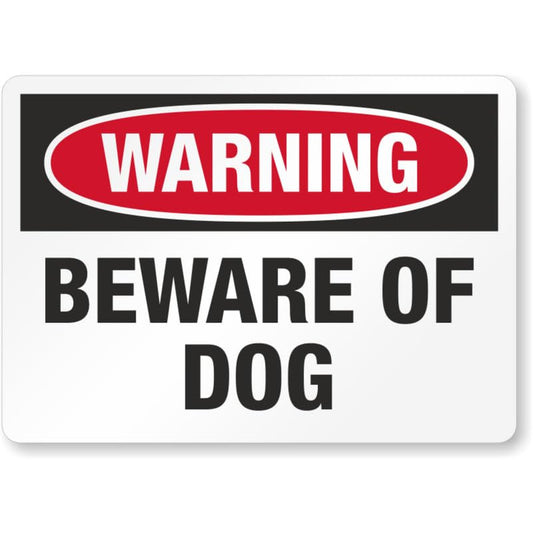 Beware Of Dogs Private Property Aluminum Weatherproof  Sign