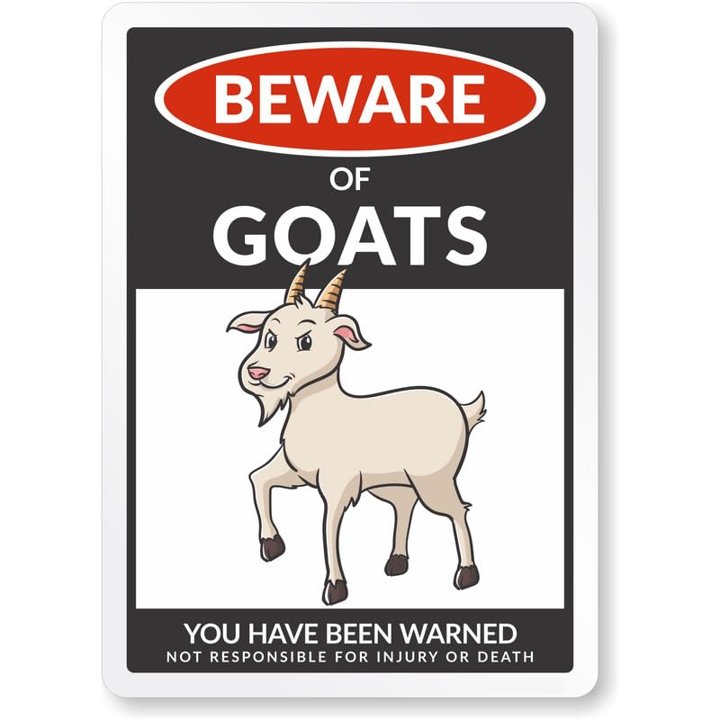 Beware Of Goats Aluminum Weatherproof  Sign