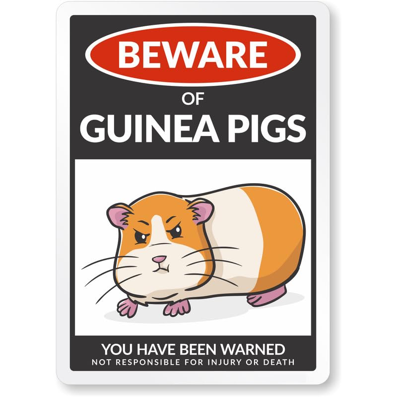 Beware Of Guinea Pigs Aluminum Weatherproof  Sign