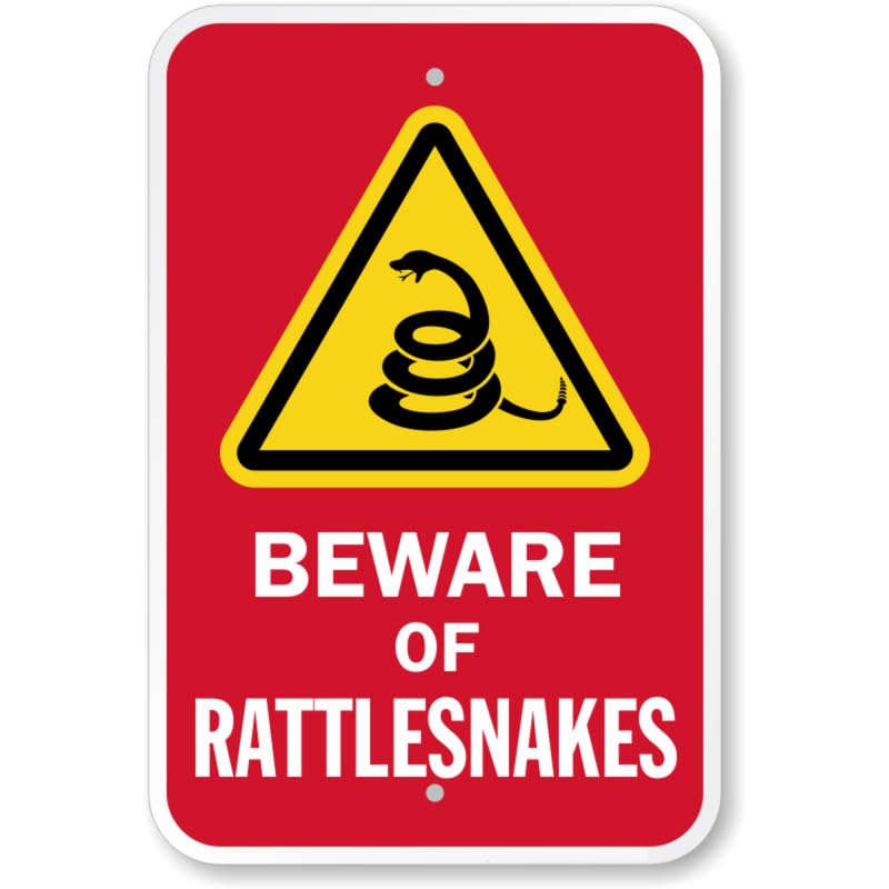 Beware Of Rattlesnakes Aluminum Weatherproof  Sign
