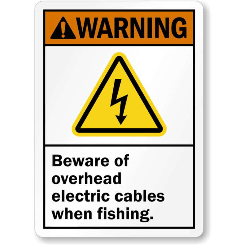 Beware Overhead Electric Cables Aluminum Weatherproof  Sign